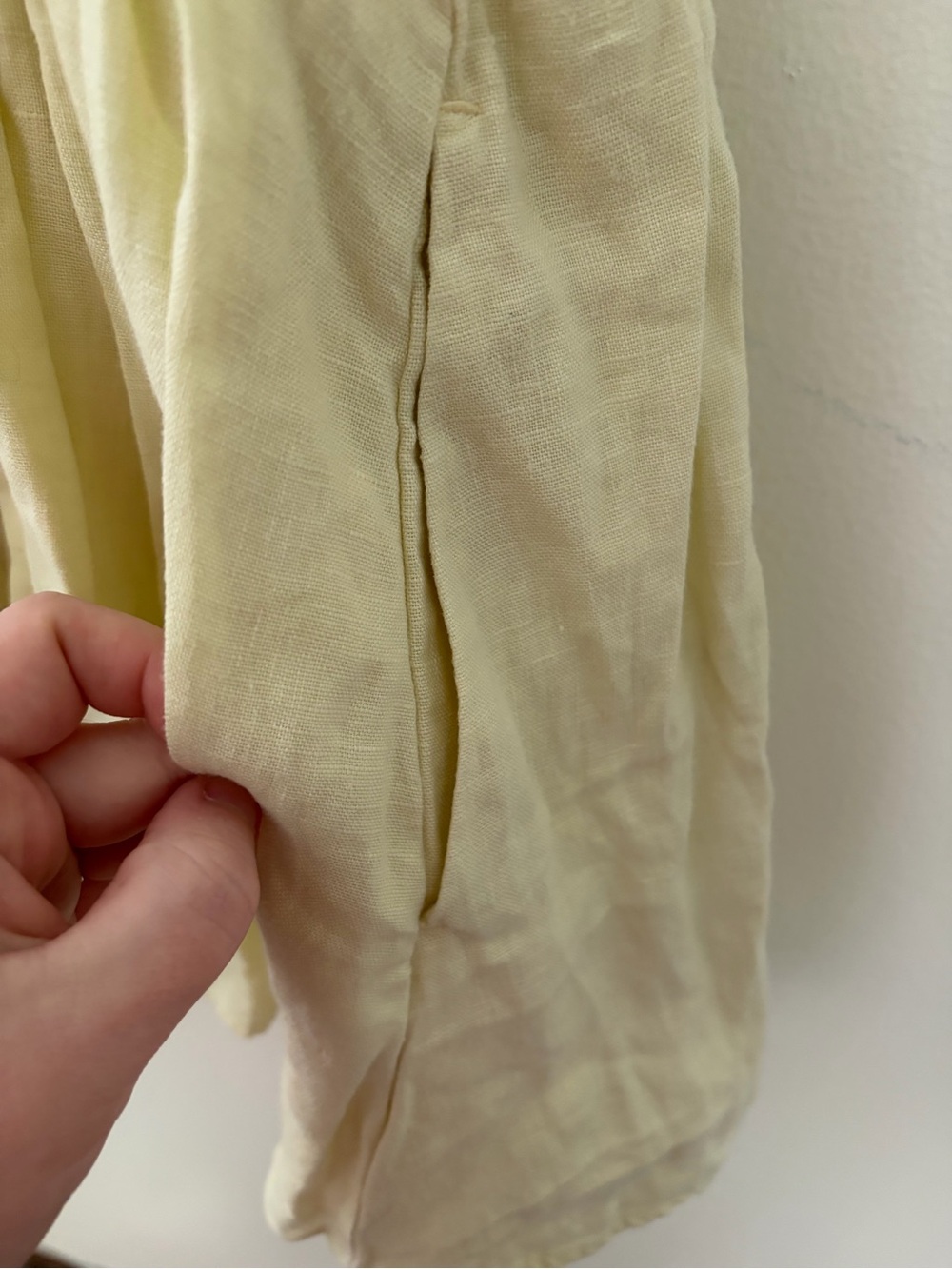 The A&F Collection Yellow Linen Blend Square Neck Smocked Romper - Picture 7 of 7